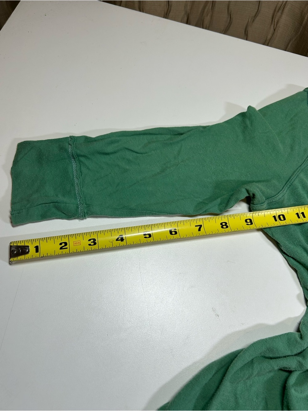Hollister Women's Large Green V-Neck Elbow Sleeve Tee 100% Cotton Vintage - Picture 6 of 11